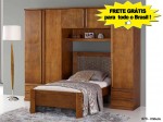 Quarto de Solteiro Modulado Woods Artes Industriais Conjugado Troncos 740 COM FRETE GRATIS